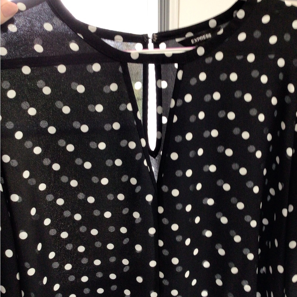 Express black Polk a dot top